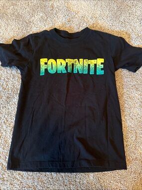 Kids' Fortnite Black Short-Sleeve Graphic Tee